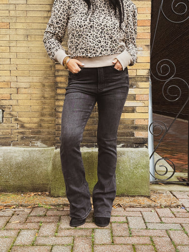 MAVEN WASHED BLACK BOOTCUT JEANS