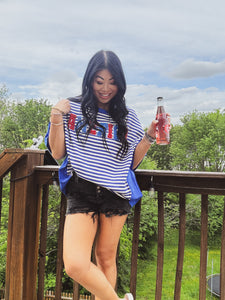 AMERICAN CHARM SEQUIN AND RHINESTONE TOP