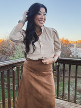 Load image into Gallery viewer, MORNING COFFEE STRIPED BLOUSE