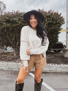 BROWN SUGAR KNIT SWEATER