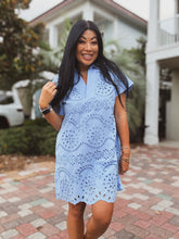 Load image into Gallery viewer, COASTAL FLAIR EYELET DRESS