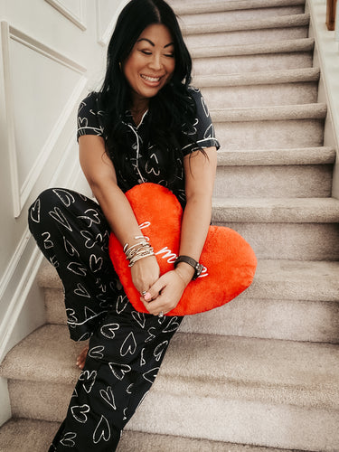 HELLO MELLO I LOVE SLEEP SATIN PJ TOP
