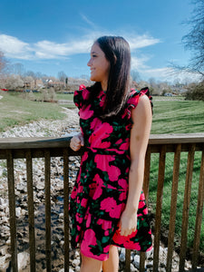 HAPPY BLOOMS FLORAL DRESS