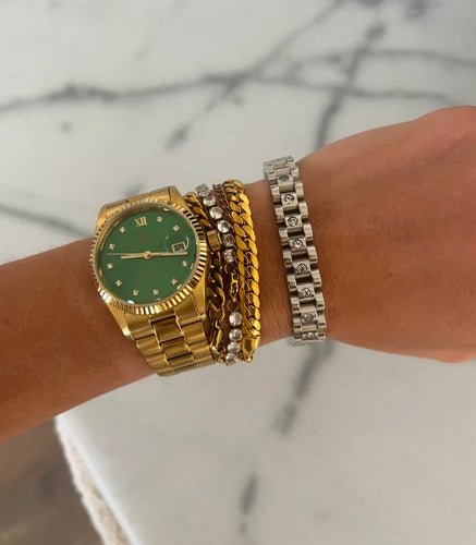 CHANSUTTPEARLS SILVER DIAMOND WATCH BAND BRACELET