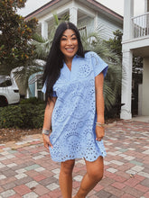 Load image into Gallery viewer, COASTAL FLAIR EYELET DRESS