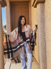 Load image into Gallery viewer, UPTOWN GIRL PLAID PONCHO