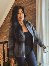 Load image into Gallery viewer, RHYTHM AND BLUES PLAID ZIP UP SWEATER