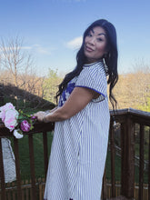 Load image into Gallery viewer, INDIGO HORIZON STRIPED MIDI DRESS
