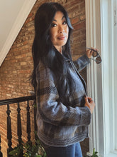 Load image into Gallery viewer, RHYTHM AND BLUES PLAID ZIP UP SWEATER