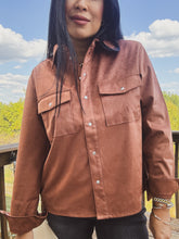 Load image into Gallery viewer, OUT ON THE RANCH SUEDE BUTTON UP
