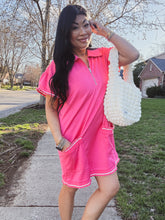 Load image into Gallery viewer, PINK PAR-3 SCUBA POLO DRESS