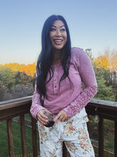 Load image into Gallery viewer, DUSTY ROSE CROCHET HENLEY