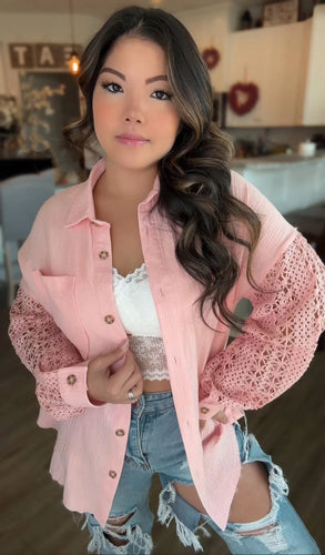 HAILEY LACE BUTTON UP