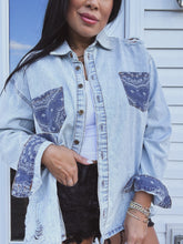 Load image into Gallery viewer, SUNDAY SLOWDOWN PAISLEY DENIM SHACKET