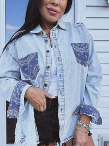 SUNDAY SLOWDOWN PAISLEY DENIM SHACKET
