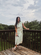 Load image into Gallery viewer, CHARMED TO MEET YOU STRIPED MIDI DRESS