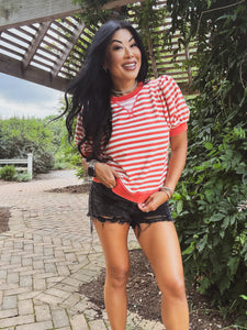 CASUAL COMFORTS STRIPED TOP