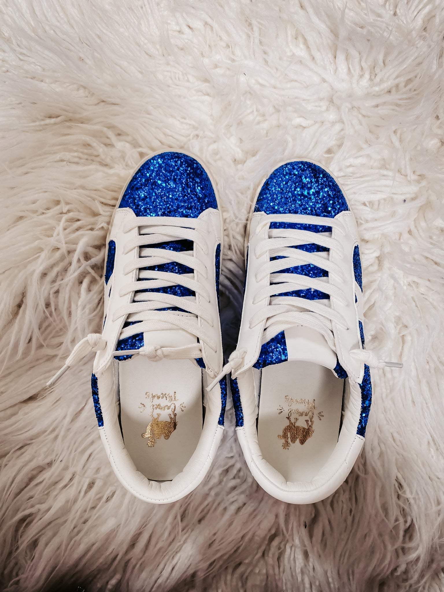 Glitter Sneakers  Blue – Hello Gorgeous Boutique by Alyssa