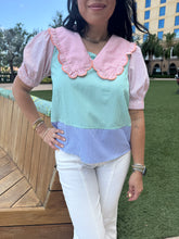 Load image into Gallery viewer, SOUTHERN SWEETNESS SEERSUCKER TOP