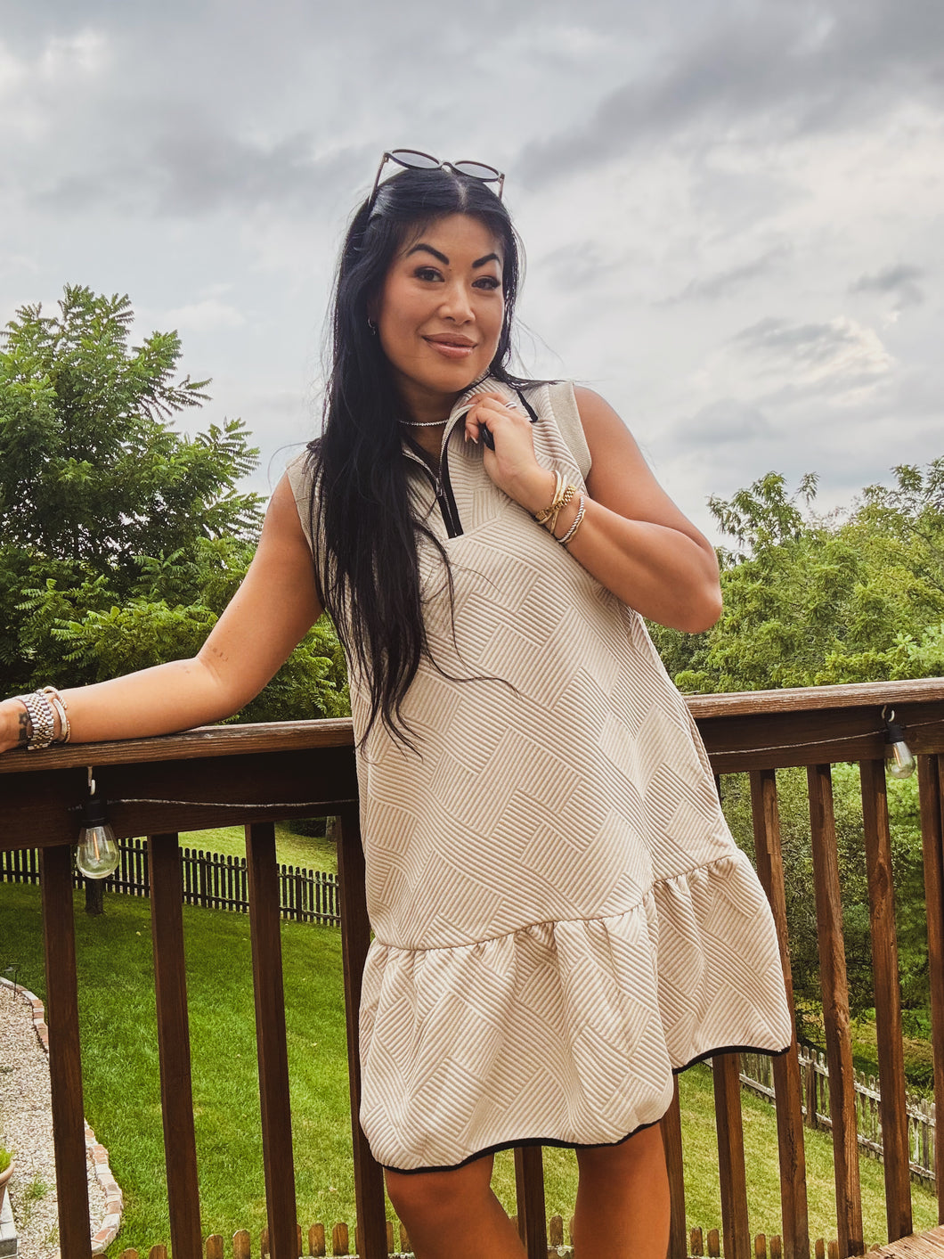 ALL SET TEXTURED DRESS