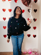 Load image into Gallery viewer, LOVE IS IN THE AIR HEARTS SWEATER