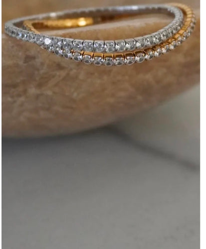 CHANSUTTPEARLS STRETCHY TENNIS BRACELET