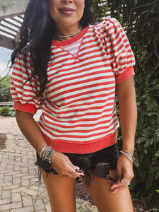 CASUAL COMFORTS STRIPED TOP