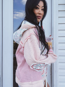 SWEET CHARM WAFFLE KNIT SHACKET