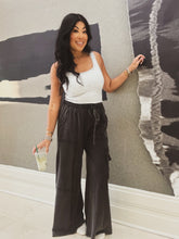 Load image into Gallery viewer, MARGO MINERAL WASH CARGO WIDE LEG PANTS