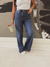 Load image into Gallery viewer, PAISLEY CHEW HEM WIDE LEG JEANS