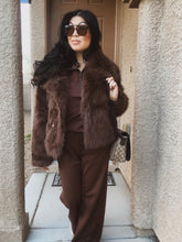 Load image into Gallery viewer, KHLOE CHOCOLATE FAUX FUR JACKET