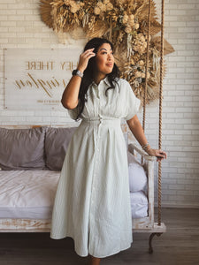 SPRING MEET STRIPED MIDI DRESS