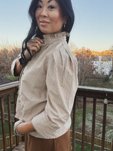 Load image into Gallery viewer, MORNING COFFEE STRIPED BLOUSE