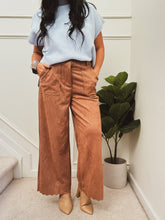 Load image into Gallery viewer, THE STRATEGY SUEDE SCALLOPED EDGE PANTS