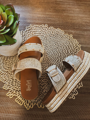 CORKYS WALK OF SHAME RAFFIA SANDALS