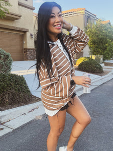 COFFEE DATE WAFFLE KNIT PULLOVER