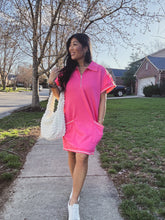 Load image into Gallery viewer, PINK PAR-3 SCUBA POLO DRESS