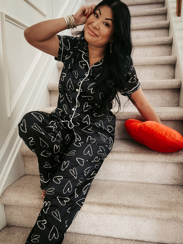 HELLO MELLO I LOVE SLEEP SATIN PJ PANTS