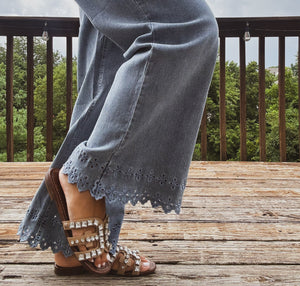 RACHEL SCALLOPED EYELET JEANS