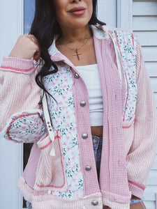 SWEET CHARM WAFFLE KNIT SHACKET