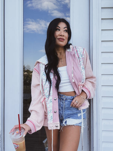 SWEET CHARM WAFFLE KNIT SHACKET