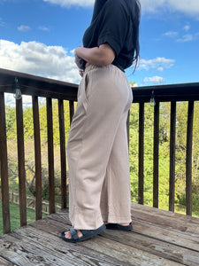 ON THE GO RIBBED WIDE LEG PANTS