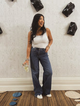 Load image into Gallery viewer, PAISLEY CHEW HEM WIDE LEG JEANS