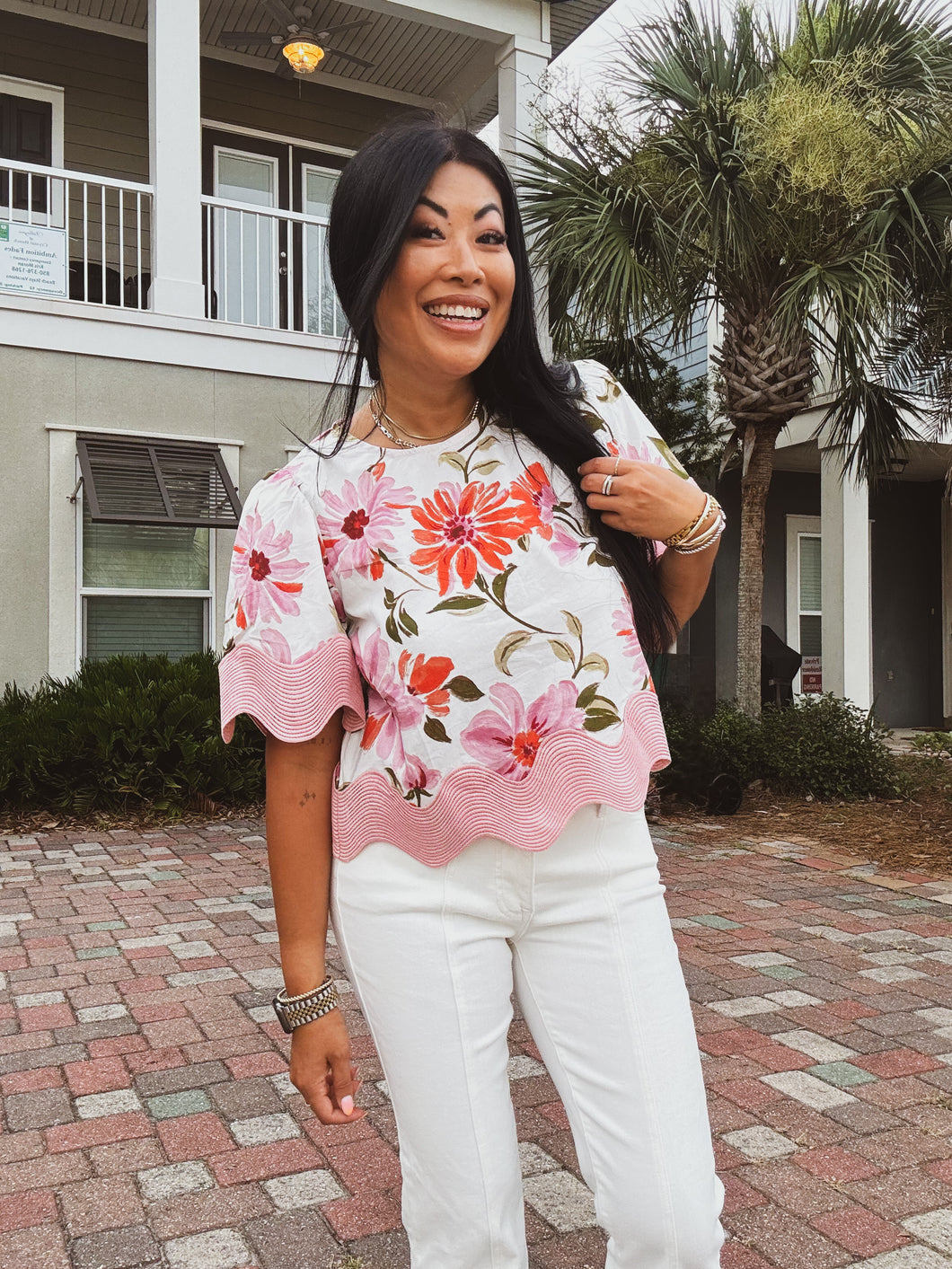 ENCHANTED GARDEN FLORAL TOP