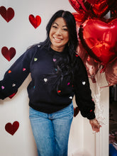 Load image into Gallery viewer, LOVE IS IN THE AIR HEARTS SWEATER
