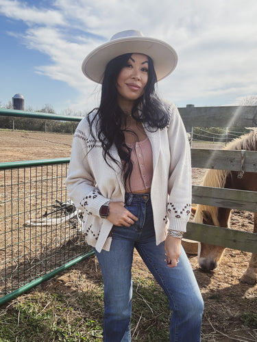 WILD HORSES SHAWL COLLAR CARDIGAN