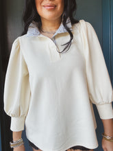 Load image into Gallery viewer, PRETTY AND PREPPY RUFFLED COLLAR TOP