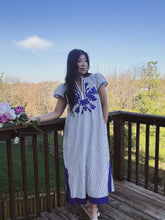 Load image into Gallery viewer, INDIGO HORIZON STRIPED MIDI DRESS