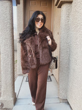 Load image into Gallery viewer, KHLOE CHOCOLATE FAUX FUR JACKET