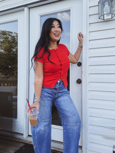 BE BOLD RIBBED KNIT TOP
